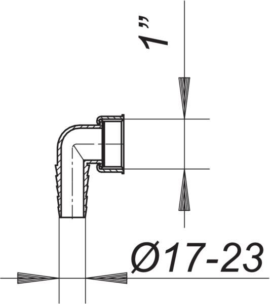 Dallmer Winkelschlauchtülle 1", weiß