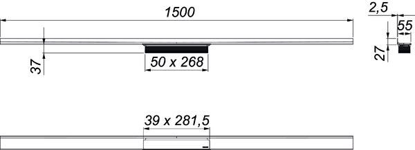Dallmer Duschrinne CeraWall Select Edelstahl, hochglanz poliert, 1500 mm