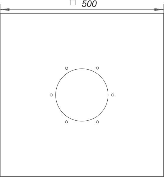 Dallmer Anschlussmanschette 65 PVC, 500 x 500 mm
