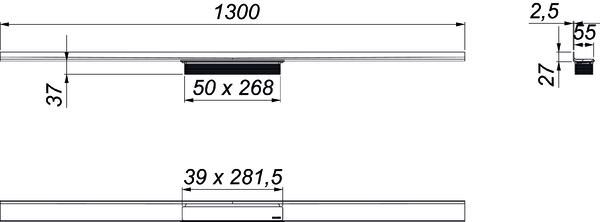 Dallmer Duschrinne CeraWall Select 1300 mm, Edelstahl matt satiniert