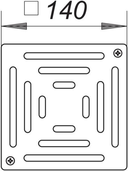 Dallmer Rost ES 90 ES 140, 140 x 140 mm, Edelstahl, massiv 50mm, mit Schrauben
