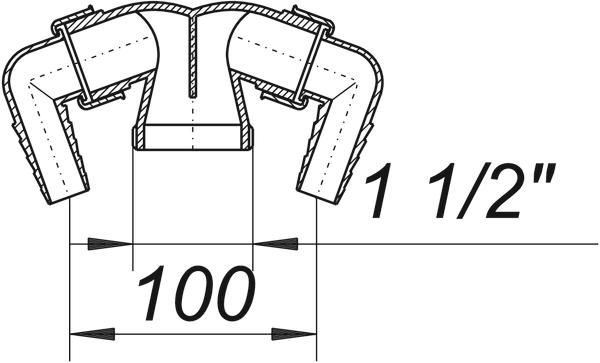 Dallmer Doppel-Anschluss 012 1 1/2", Anschluss von 2 Waschgeräten an 1 Siphon