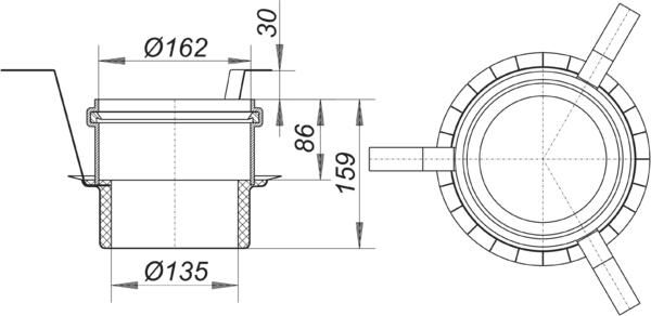 Dallmer Brand-/Schallschutz-Rohbauelement 5 DN 70/100