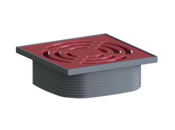 Dallmer Aufsatz DallDrain Pure rubinrot (RAL 3003), 120x120mm