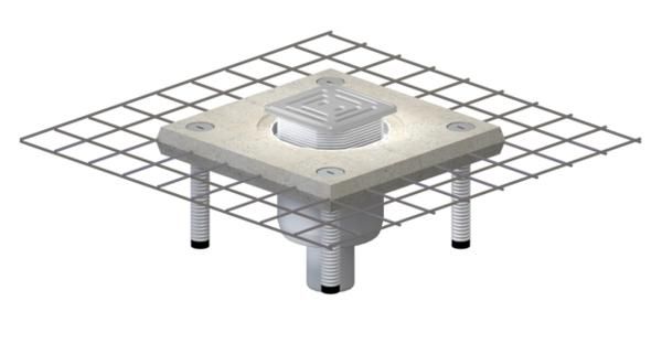 Dallmer Bodenablauf CeraDrain 49 VC 10, 100 x 100 mm, DN 50, senkrecht