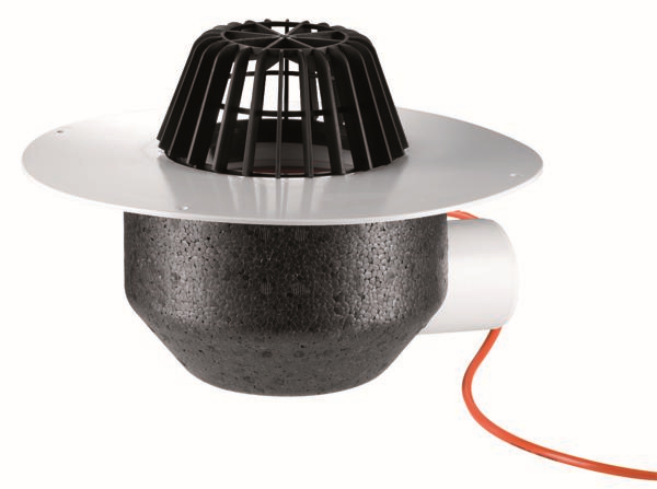 Dallmer Dachablauf 64 H PVC, DN 100, beheizt, mit extra breitem Flansch