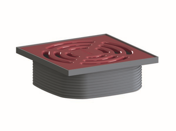 Dallmer Aufsatz DallDrain Pure rubinrot (RAL 3003), 120x120mm