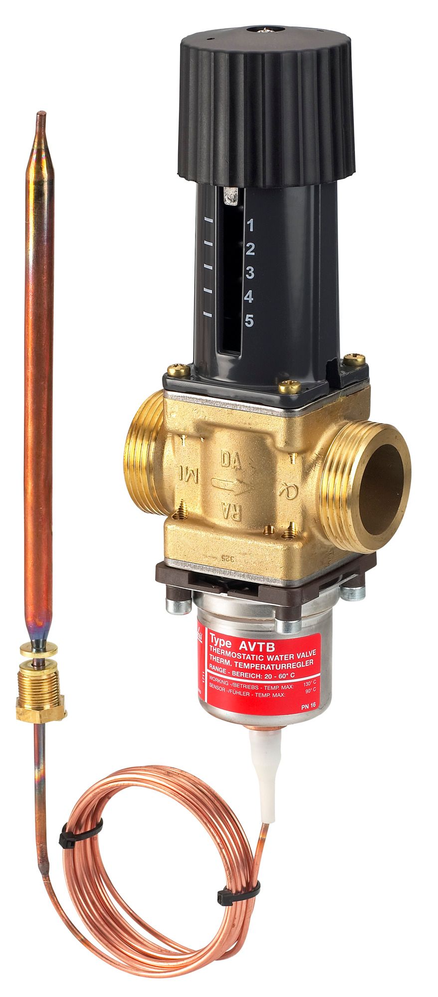 Danfoss Temperaturregler AVTB Rp 1/2, DN 15, 20-60 °C, Innengewinde