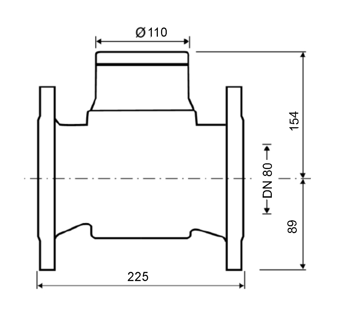 Deltamess Woltmann-Großwasserzähler WP-DN 80, 225 mm, Q3 63 cbm/h, PN 16