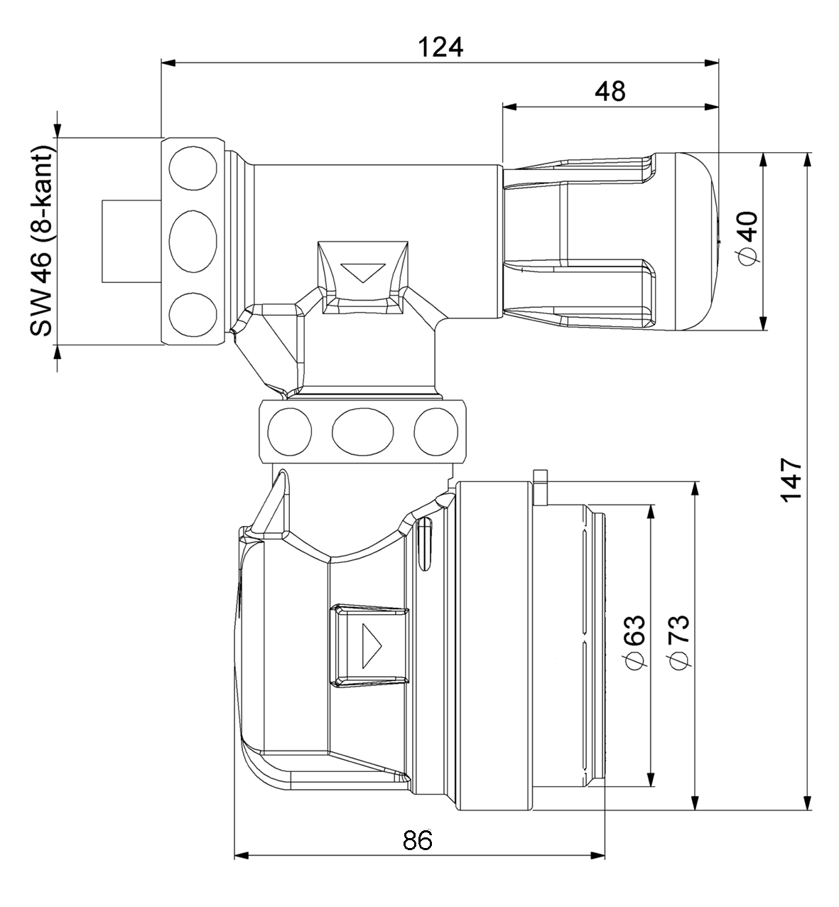 Deltamess Ventilzähler TKS T90 smart M Q3 2,5 cbm/h, kalt/warm