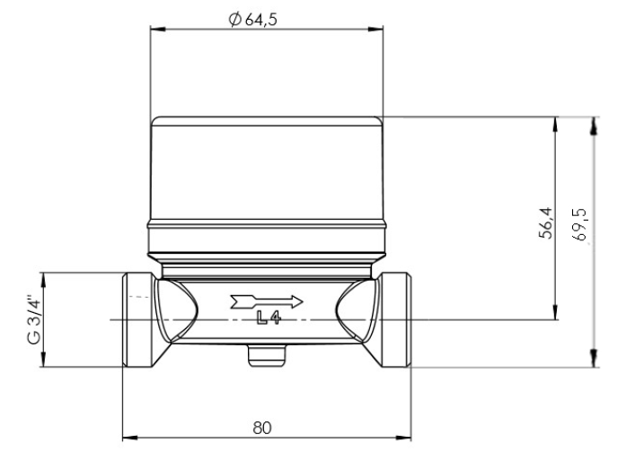 DM Aufputz-Eckventilzähler T90 smart i OMS k&w Q3 2,5 G3/4 AG x 80mm
