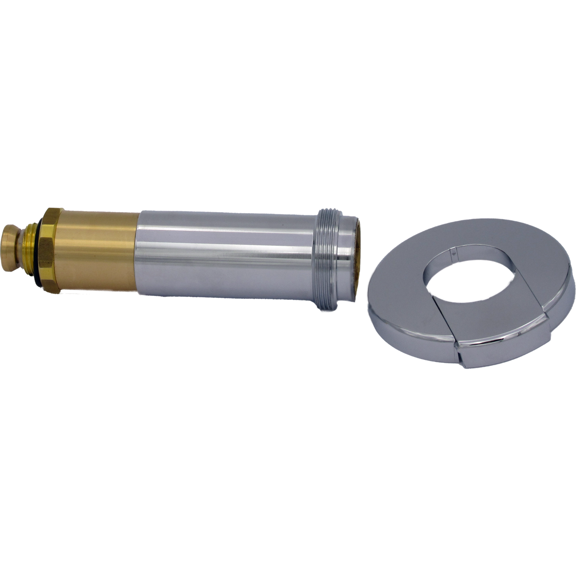 Deltamess Mantelrohr 1/2" plus 90 mm, 116,5 mm, mit 2-tlg. Wandabdeckrosette, verchromt