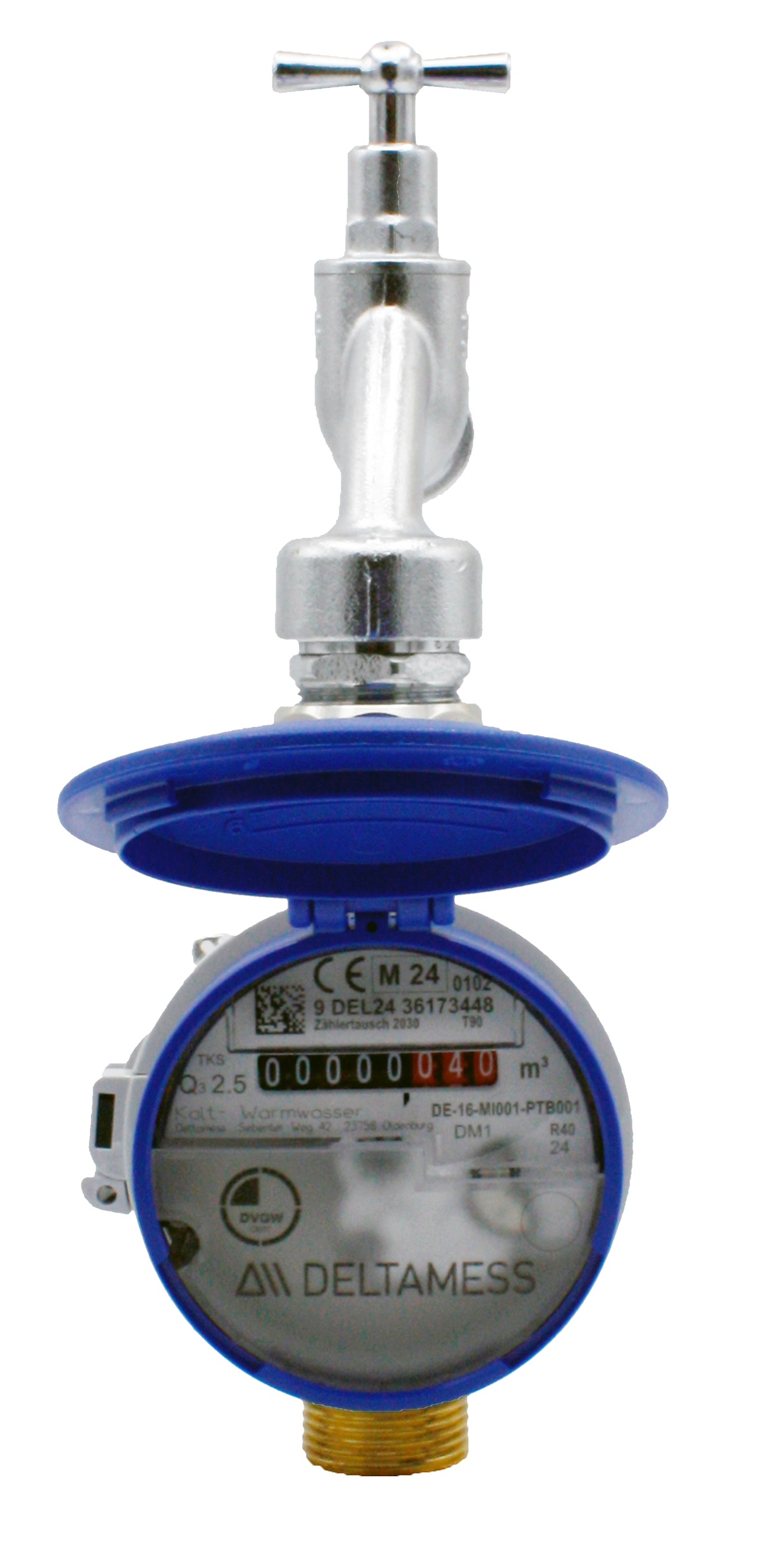 Deltamess Zapfhahnzähler TKS T90 smart M G 3/4" AGx110mm, Q3 2,5 cbm/h