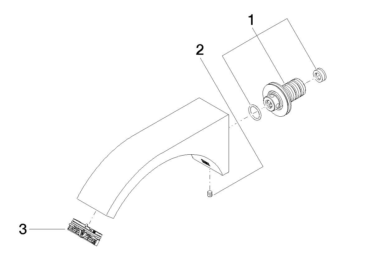 Dornbracht Wannenauslauf CYO Ausladung 190mm, für Wandmontage, Messing gebürstet