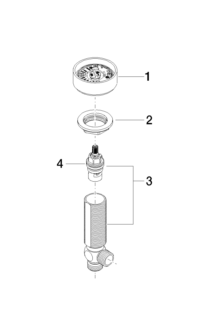 Dornbracht Seitenventil CYO rechtsschließend, ohne Rosette, Griff d&#x3D; 60mm, messing