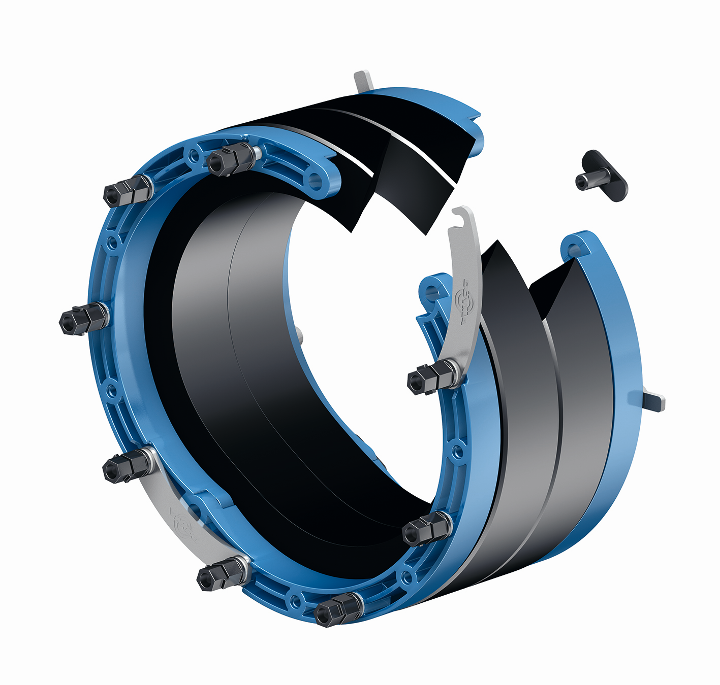Curaflex Nova Uno/breit/T DN 200 für 145,0 mm bis 150,0 mm HK / EPDM