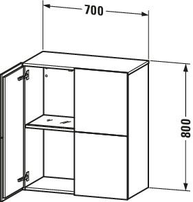 Duravit Halbhochschrank L-Cube 70x36,3x80cm, 2 Türen, graphit supermatt