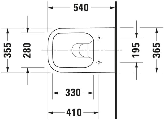 Duravit Wand-Tiefspül-WC Happy D.2 36,5x54cm, 4,5 l, Rimless, weiß