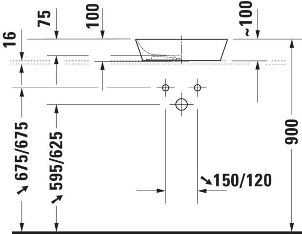 Duravit Aufsatz-Waschbecken Cape Cod d&#x3D; 43cm, ohne Hahnloch, Überlauf, Hahnlochbank, Weiß Seidenmatt