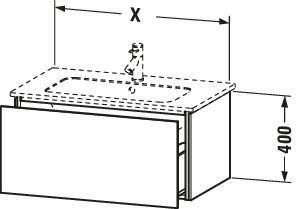 Duravit Waschtisch-Unterschrank L-Cube 82 x 48,1 cm, eiche terra, 1 Auszug, wandhängend