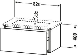 Duravit Waschtisch-Unterschrank L-Cube 82 x 48,1 cm, eiche terra, 1 Auszug, wandhängend