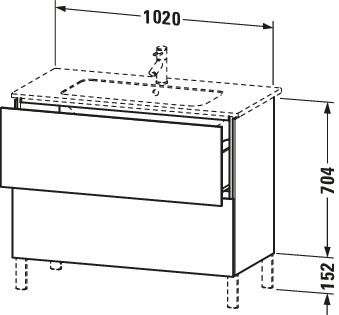 Duravit Waschtisch-Unterschrank L-Cube 102 x 48,1 cm, eiche schwarz, 2 Auszüge, stehend