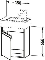 Duravit Waschtisch-Unterschrank Ketho 45x22,5x55cm, wandhängend, Tür links, Eiche natur
