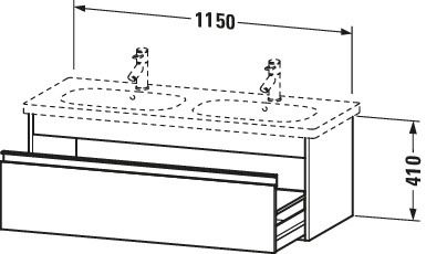 Duravit Waschtisch-Unterschrank Ketho 115 x 45,5 cm, Eiche natur, 1 Auszug, wandhängend