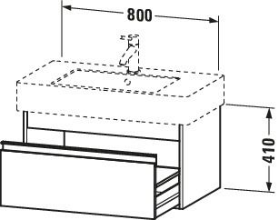Duravit Waschtisch-Unterschrank Ketho 80 x 45,5 cm, Eiche natur, 1 Auszug, wandhängend
