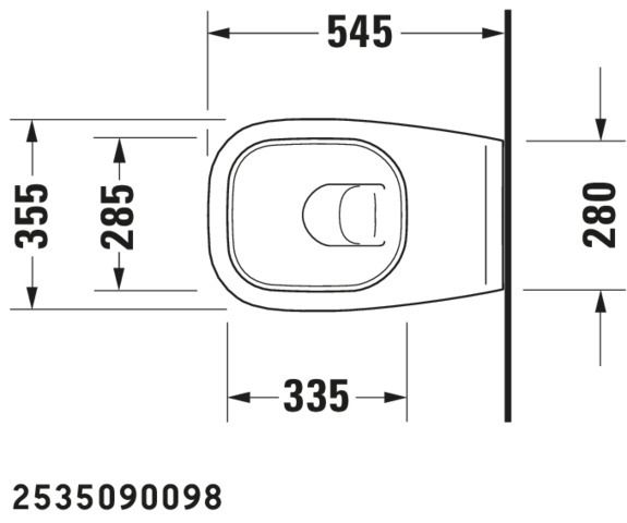 Duravit Wand-Tiefspül-WC D-Code 35,5 x 54,5 cm, 4,5 l, weiß