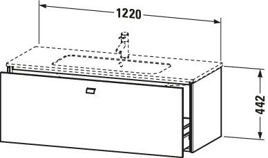 Duravit Waschtisch-Unterschrank Brioso 122 x 47,9 cm, Graphit matt, 1 Auszug, wandhängend
