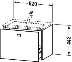 Duravit Waschtisch-Unterschrank Brioso Compact 62 x 38,9 cm, Basalt matt, 1 Auszug, wandhängend