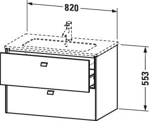Duravit Waschtisch-Unterschrank Brioso 82 x 47,9 cm, chrom/Leinen, 2 Schubkästen, wandhängend