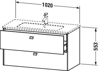 Duravit Waschtisch-Unterschrank Brioso 102 x 47,9 cm, chrom/Eiche schwarz, 2 Schubkästen, wandhängend
