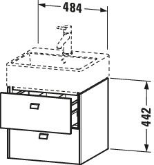 Duravit Waschtisch-Unterschrank Brioso 48,4 x 45,9 cm, chrom/weiß Hochglanz, 2 Schubkästen, wandhängend
