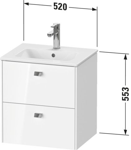 Duravit Waschtisch-Unterschrank Brioso Compact 52x41,9x55,3cm, 2 Schubkästen, wandhängend, Basalt matt