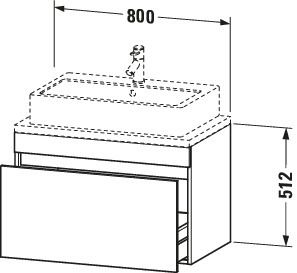 Duravit Waschtisch-Unterschrank Compact DuraStyle 80 x 47,8 cm, Eiche schwarz, für Konsole, 1 Auszug