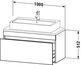 Duravit Waschtisch-Unterschrank Compact DuraStyle 100 x 47,8 cm, Eiche natur, für Konsole, 1 Auszug