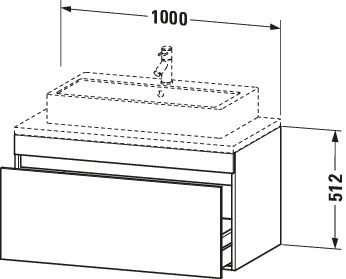 Duravit Waschtisch-Unterschrank DuraStyle 100 x 54,8 cm, Eiche natur, für Konsole, 1 Auszug