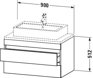 Duravit Waschtisch-Unterschrank DuraStyle 90 x 54,8 cm, Eiche terra, für Konsole, 2 Schubkästen