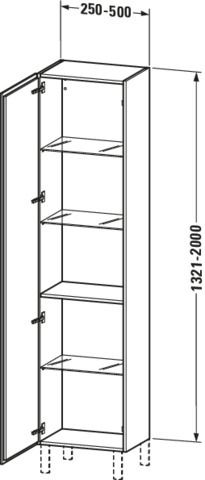 Duravit Hochschrank L-Cube individual, Tür rechts, eiche terra