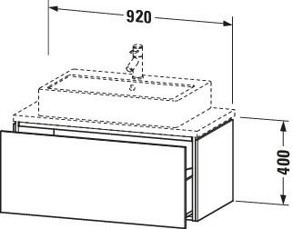Duravit Waschtisch-Unterschrank Compact L-Cube 92 x 47,7 cm, eiche terra, für Konsole, 1 Auszug