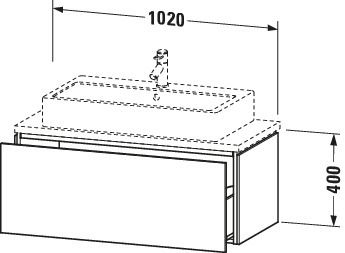 Duravit Waschtisch-Unterschrank Compact L-Cube 102 x 47,7 cm, eiche terra, für Konsole, 1 Auszug