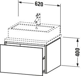 Duravit Waschtisch-Unterschrank L-Cube 62 x 54,7 cm, graphit matt, für Konsole, 1 Auszug