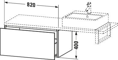 Duravit Unterschrank L-Cube 82 x 54,7 cm, eiche schwarz, für Konsole, 1 Auszug