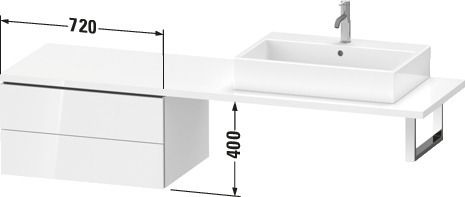 Duravit Unterschrank L-Cube 72 x 54,7 cm, eiche natur, für Konsole, 2 Schubkästen