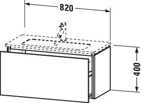 Duravit Waschtisch-Unterschrank Compact L-Cube 82 x 39,1 cm, eiche schwarz, 1 Auszug, wandhängend