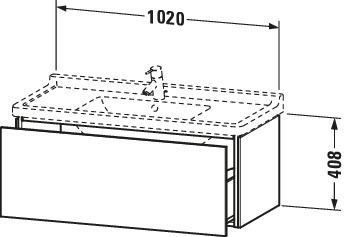 Duravit Waschtisch-Unterschrank L-Cube 102 x 46,9 cm, taupe matt, 1 Auszug, wandhängend