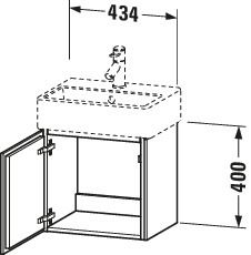 Duravit Waschtisch-Unterschrank L-Cube 43,4x34,1x40cm, wandhängend, Tür rechts, nussbaum gebürstet