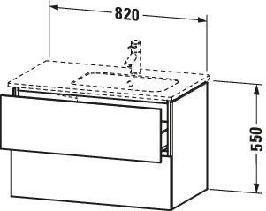 Duravit Waschtisch-Unterschrank L-Cube 82x48,1x55cm, 2 Schubkästen, Becken rechts, eiche natur